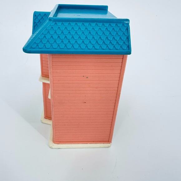 LITTLE TIKES Miniature VICTORIAN PLAY HOUSE DOLLHOUSE Pink Blue Replica USA 4" - Picture 6 of 11
